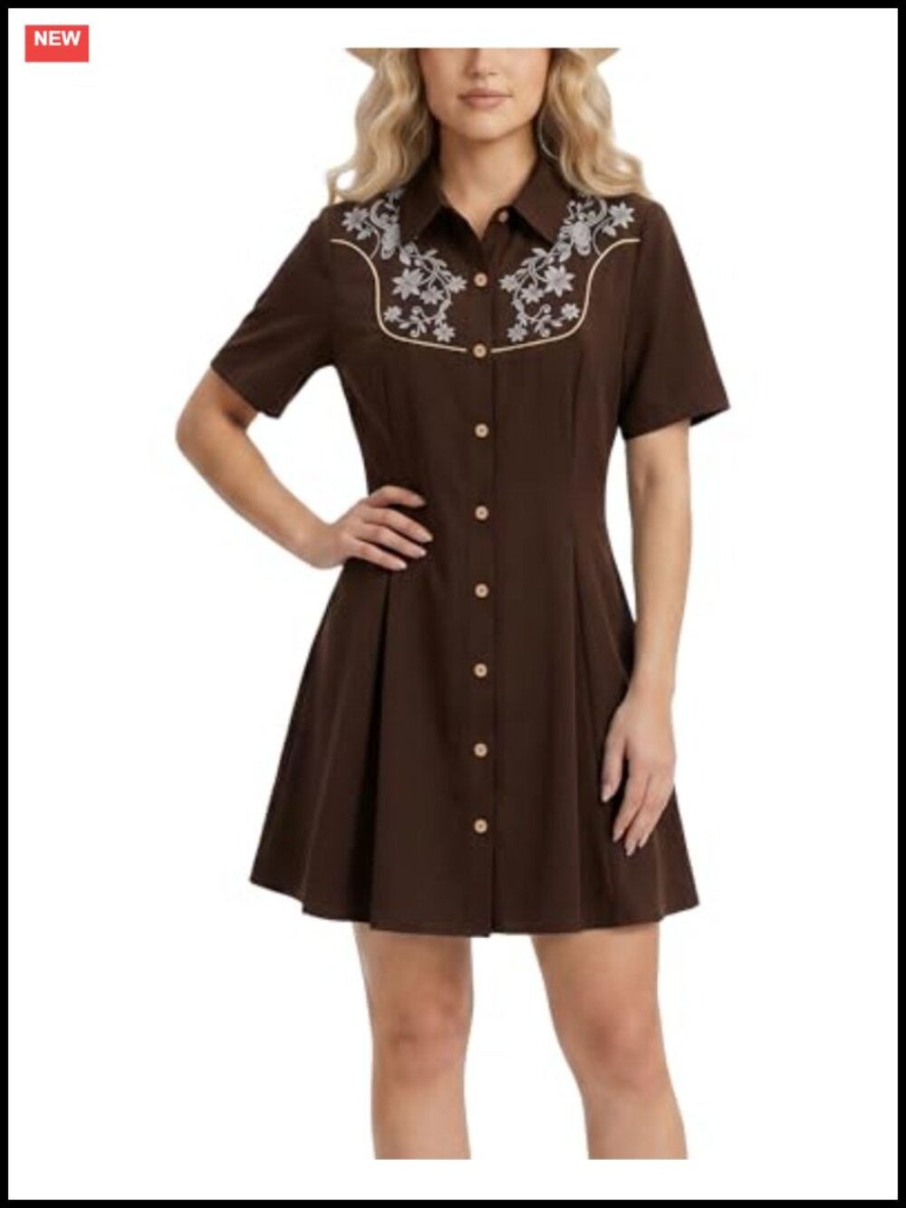 Western Dress Vintage Cowgirl Floral Print Swing Dress Country Concert Outfit